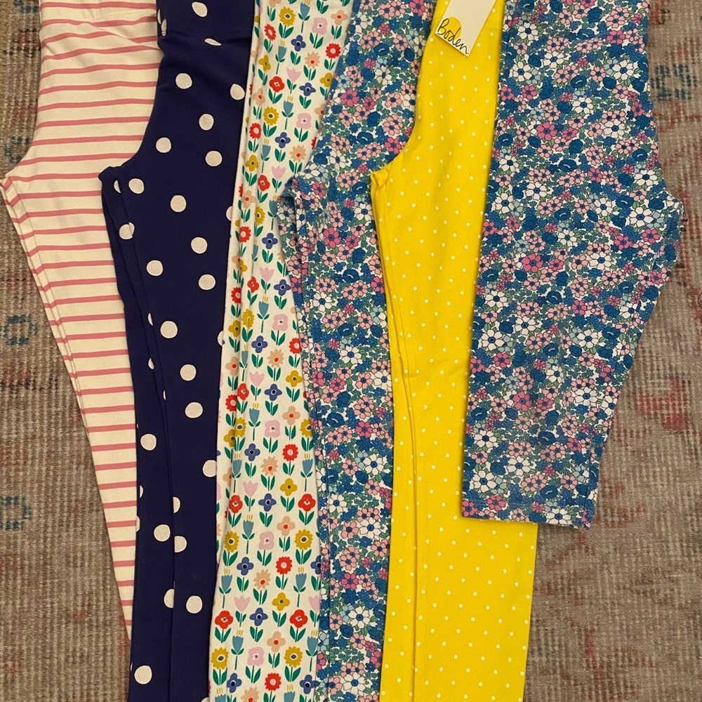 Mini Boden Cropped Floral Leggings Size 8/9 - EUC